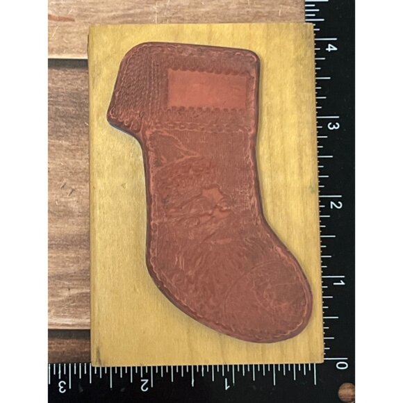 INKADINKADO 6797-P SANTA STOCKING WOOD RUBBER STAMP CHRISTMAS BY DYKSTRA PIERSON - Picture 4 of 4